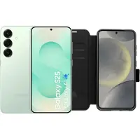 Samsung Galaxy S25 256GB Mintgrün 5G + BlueBuilt Book Case Schwarz