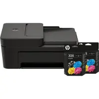 HP DeskJet 4320 Multifunktionsdrucker + 2 schwarze Patronen + 2 Farbpatronen