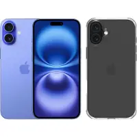 Apple iPhone 16 Plus 128GB Blau + BlueBuilt Protective Backcover Transparent