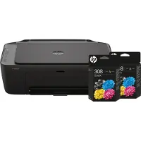 HP DeskJet 2920 Multifunktionsdrucker + 2 schwarze Patronen + 2 Farbpatronen