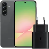 Samsung Galaxy A56 128GB Schwarz 5G + Ladegerät 25 Watt Schwarz