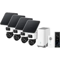 Eufy eufyCam S4 4er-Pack + HomeBase 3 + Video Doorbell E340 + Chime