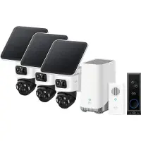 Eufy eufyCam S4 3er-Pack + HomeBase 3 + Video Doorbell E340 + Chime