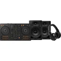Pioneer DJ DDJ-FLX4 + DJ HDJ-X7 Schwarz + DJ DM-50D Schwarz