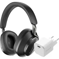 Bowers & Wilkins Px8 Schwarz + BlueBuilt Power-Delivery-Ladegerät mit USB-C-Port 20 W Weiß