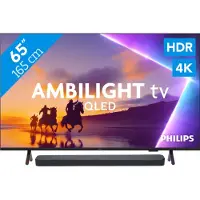 Philips Ambilight 65 Zoll PUS8500 QLED 4K (2025) + JBL Bar 300 M2 Schwarz