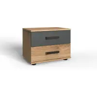 Wimex Stockholm Nachtschrank Graphit/Plankeneiche
