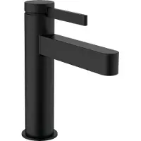 Hansgrohe Finoris Einhebel-Waschtischmischer 110 CoolStart mit Push-Open Ablaufgarnitur, Mattschwarz