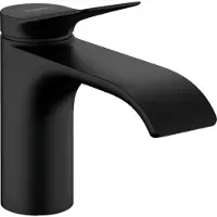 Hansgrohe Vivenis Einhebel-Waschtischmischer 80 mit Zugstangen-Ablaufgarnitur, Mattschwarz