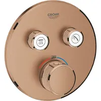 GROHE Grohtherm SmartControl Thermostat mit zwei Absperrventilen, Wandrosette rund, 29119DL0, Farbe: Warm sunset gebürstet
