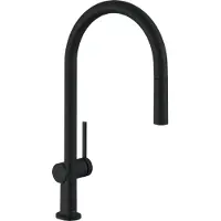 Hansgrohe Talis M54 Einhebel-Küchenmischer 210, Ausziehauslauf, 1-jet, sBox, 72803670, Farbe: Mattschwarz