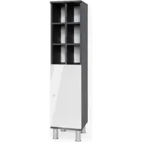 Vicco Midischrank Fynn Weiß Hochglanz 30 x 130.6 cm große Tür, Model 34153