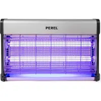 Perel Insektenvernichter, elektrisch, Spannungsnetz 2800 V, herausnehmbare Auffangschale, 100 m², Metall