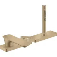 Hansgrohe Wand-3-Loch-Einhebelmischer Axor Citterio C cub cut, brushed bronze, Ausladung 155mm