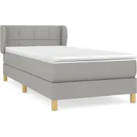 Syfax Boxspringbett mit Matratze Hellgrau 90x200 cm Stoff