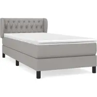 Syfax Boxspringbett mit Matratze Hellgrau 90x190 cm Stoff