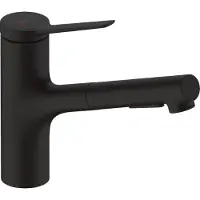 Hansgrohe Zesis M33 Armatur Wasserhahn Einhebel-Küchenmischer, 150, Ausziehbrause, 2jet Mattschwarz - inkl.