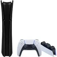 Sony PlayStation 5 Slim Digital Edition + Schwarze Cover + Ladestation