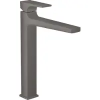 Hansgrohe Waschtischmischer Metropol m PO Ablaufgarnitur brushed black chrom mit Push-Open Ablaufgarnitur