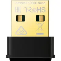 TP-LINK Archer T1300U Nano, Kabellos, USB, WLAN, Wi-Fi 5 (802.11ac), 867 Mbit/s, Schwarz, Gold