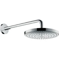 Hansgrohe Regenduschkopf "Raindance Select S", (Kopfbrause, Brausearm), 24cm, 2 Strahlarten wassersparend 9 l/min mit Brausearm, chrom