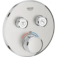 GROHE THERMOSTAT MIT 2 ABSPERRVENTILEN, Badewanne & Dusche, Drehventile, Stahl, Stahl