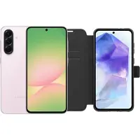 Samsung Galaxy A56 128GB Rosa 5G + BlueBuilt Book Case Schwarz