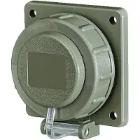 MENNEKES Schuko Anbausteckdose, IP68, bronzegrün, viereckiger Flansch 17021