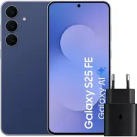 Samsung Galaxy S25 FE 256GB Dunkelblau 5G + Ladegerät 25 Watt Schwarz