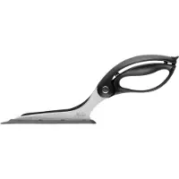 Maku Pizzaschneider Pizzaschere mit ergonomischem Griff aus Edelstahl, schützt Teller vor Kratzern