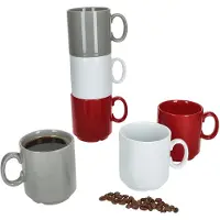 MamboCat 6er Set EVENT stapelbare Kaffeebecher TRIO Porzellan 250 ml