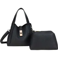 Avizar , Shopper Tasche Nora mit genarbter Struktur & herausnehmbarem Innenfach, Schwarz