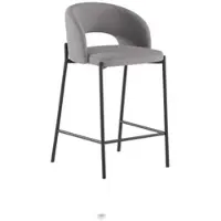 STONES Greta - Hocker aus schwarzem Stoff - 2er-Set
