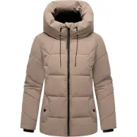 MARIKOO Winterjacke "Kuscheltatze Damen Winter Steppjacke N077", Kinder, Gr. M, grau (taupe grau), Obermaterial: 100% Polyester PES., Jacken Winterjacke