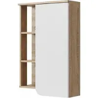 Vicco Badschrank Karen Sonoma/Weiß 50 x 75 cm mit Tür und offenen Fächern, Model 40736