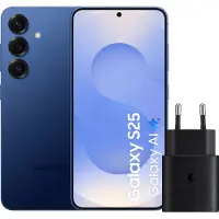 Samsung Galaxy S25 128GB Dunkelblau 5G + Ladegerät 25 Watt Schwarz