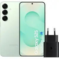 Samsung Galaxy S25 256GB Mintgrün 5G + Ladegerät 25 Watt Schwarz