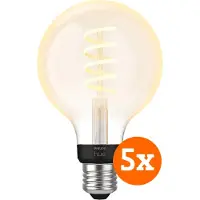 Philips Hue Filamentlampe White Ambiance Globe E27 5er-Pack