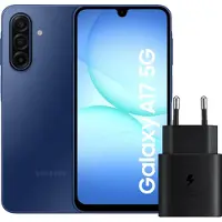 Samsung Galaxy A17 128GB Blau 5G + Ladegerät 25 Watt Schwarz