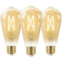 WiZ Connected WiZ Smarte Filamentlampe Edison 3er-Pack - Warm- bis kaltweißes Licht - E27