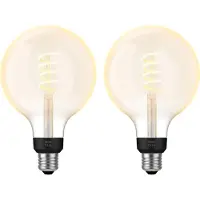 Philips Hue Filamentlampe White Ambiance Globe XL Doppelpack