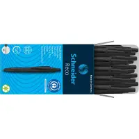 Schneider Kugelschreiber Reco, Strichbreite 0,5 mm, nachfüllbar, 92 % recycelter Kunststoff, schwarz, 20 Stück