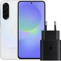 Samsung Galaxy A36 128GB Weiß 5G + Ladegerät 25 Watt Schwarz