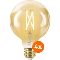 WiZ Connected WiZ Smart-Filamentlampe Globe 4er-Pack - Warm- bis kaltweißes Licht - E27
