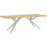 Set One By Musterring Dänemark Tisch Edelstahl/Teak gebürstet Natur/Ivory
