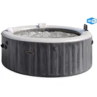 Intex PureSpa Baltik aufblasbares Whirlpool für 4, 140 Bubble-Jets, LED, WiFi-Steuerung, Fiber Tech, Ø 196 x 71 cm
