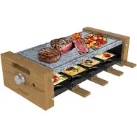 Cecotec Cheese&Grill 8400 Wood AllStone, 8 Person(en), Stahl, Stein, Holz, 2 Zone(n), Schwarz, Grau, Holz, Drehregler, 1200 W