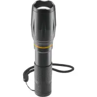 Hama LED Taschenlampe "LED-Taschenlampe, Batterien, Zoom, COB, Aluminium, 3 Modi", schwarz, Mobilleuchten, stromsparend, robust, LED Taschenlampe