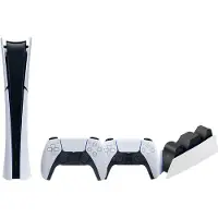 Sony PlayStation 5 Slim Digital Edition + Zusätzlicher Controller Weiß + BlueBuilt Ladestation