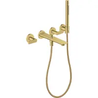 Hansgrohe 3-Loch-Wannenarmatur Axor Citterio cub cut, pol. gold optic, UP Wandmontage